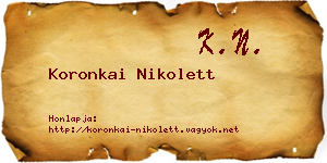 Koronkai Nikolett névjegykártya