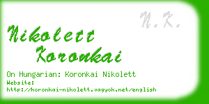 nikolett koronkai business card